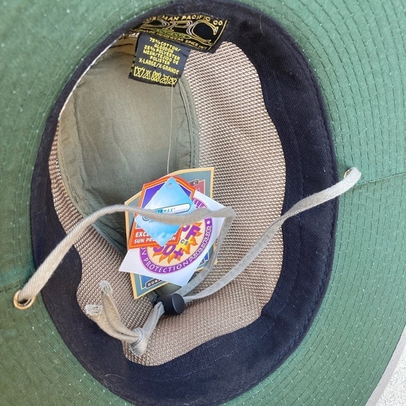 Men's NWT DPC Green Solarweave Mesh Hat XL String Safari UPF50 Beach Hiking Sun - Picture 8 of 12